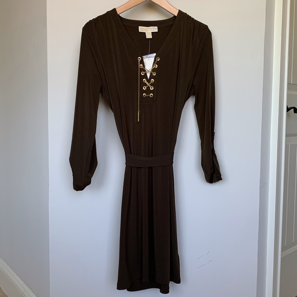 Michael Kors Brand New Olive/Bark dress